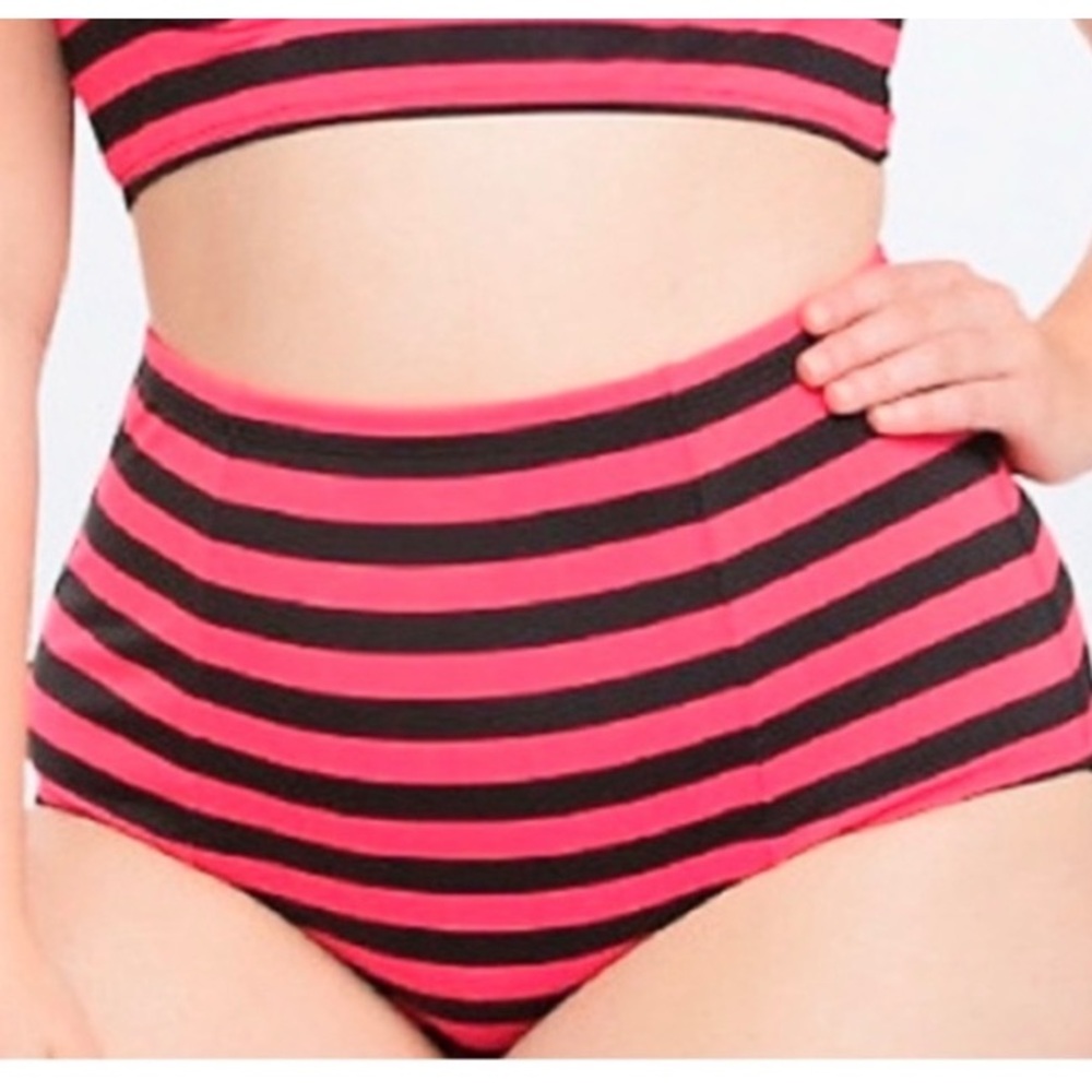 Torrid | High Rise Striped Swim Bottoms Tummy Control Flexible Fit